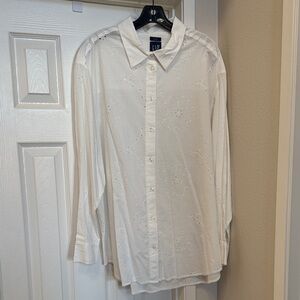 GAP Eyelet Long Sleeve Big Shirt